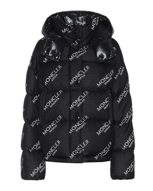 Moncler Cotton Caille Logo Down Jacket in Black - Save 60% - Lyst