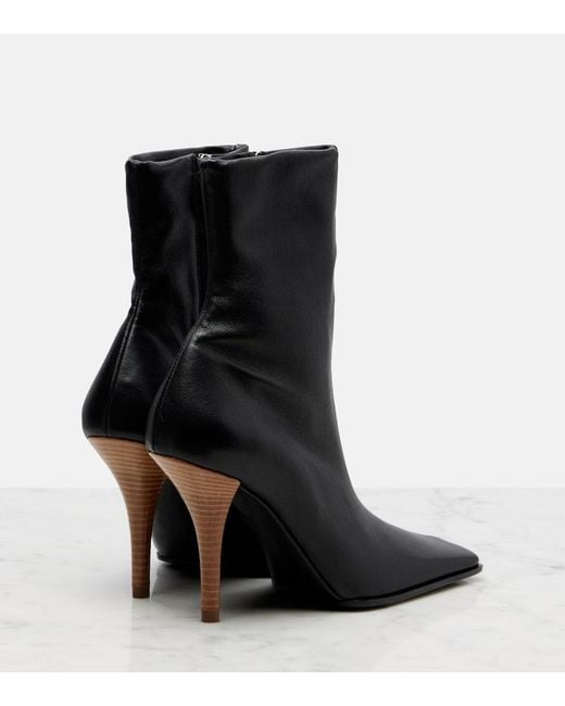 Alaïa Black Leather Ankle Boots