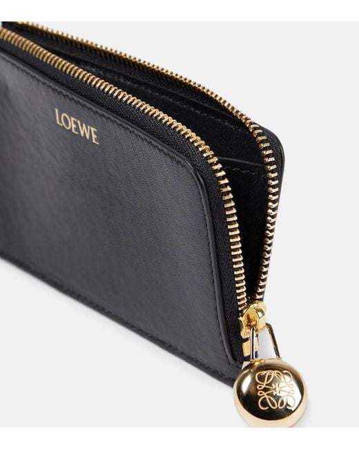 Loewe Black Mini Leather Card Case With Coin Compartment