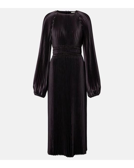 Joseph Black Ortiz Pleated Midi Dress