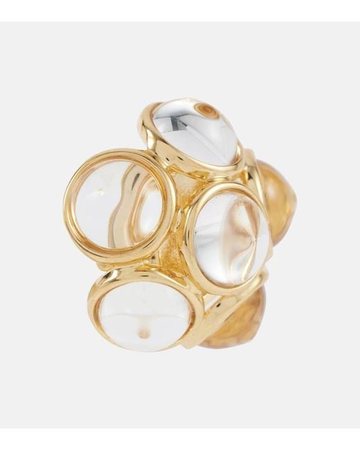 Orecchini A Clip Flower di Saint Laurent in Metallic