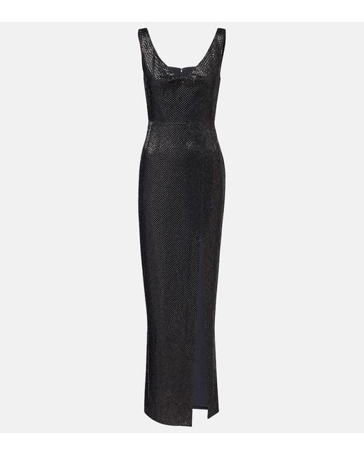 Roland Mouret Black Verzierte Robe Aus Crepe