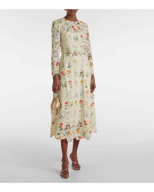 Monique Lhuillier Metallic Midikleid Aus Spitze