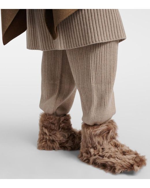 Christen Natural Big Shearling Ankle Boots