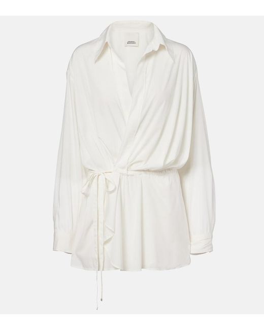 Isabel Marant White Keren Satin Blouse