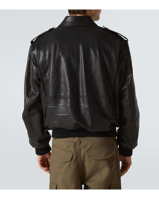 Burberry Black Leather Jacket for men