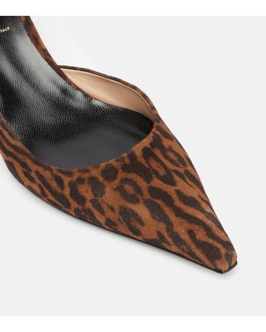 Tom Ford Brown Padlock 55 Suede Slingback Pumps
