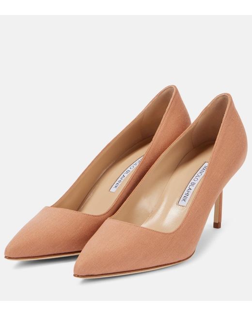 Manolo Blahnik Natural Tora 70 Pumps