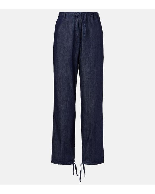 Dries Van Noten Blue Denim Straight Pants