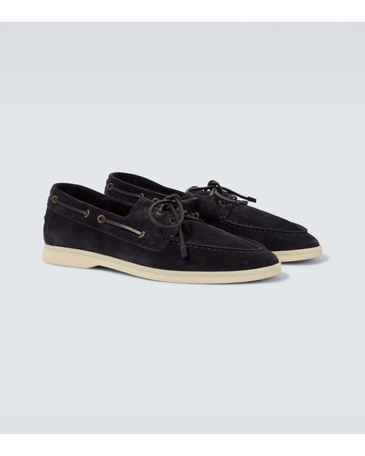 Loro Piana Segelschuhe Sea-Sail Walk Aus Veloursleder in Blue für Herren
