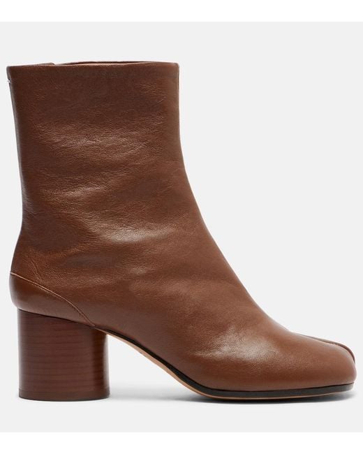 Maison Margiela Brown Tabi 60 Leather Ankle Boots