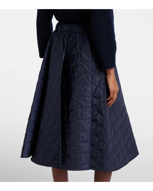 Falda Midi De Re-Nylon Acolchada Prada de color Blue