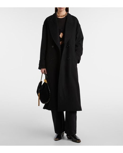 Isabel Marant Black Winry Wool And Cashmere Coat
