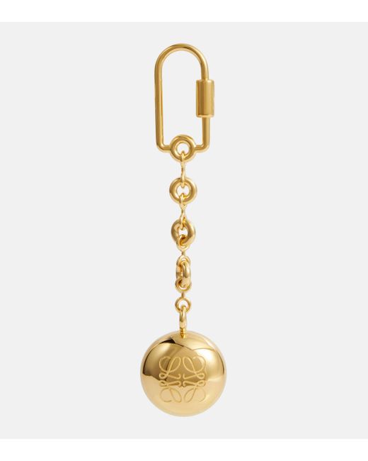Loewe Metallic Anagram Pebble Keychain