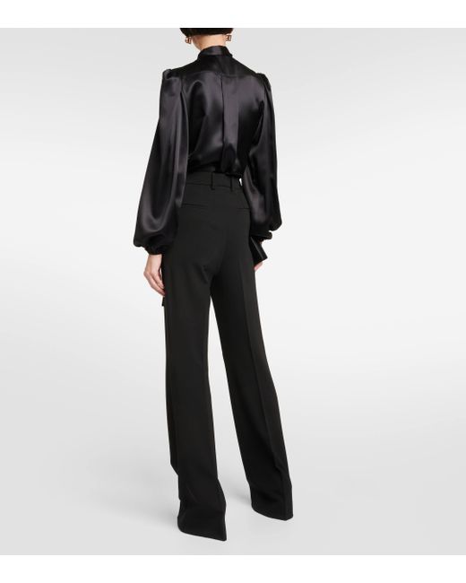 Pantalon evase Milano a taille haute Dolce & Gabbana en coloris Black