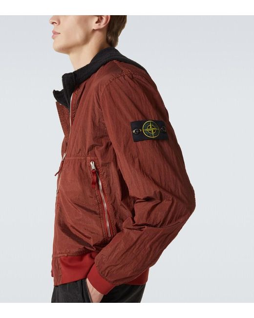 Stone Island Red Compass Bomber Jacket for men