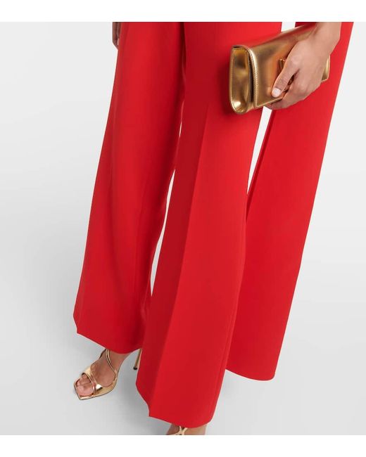 Jumpsuit asimmetrica in cady con fiocco di Roland Mouret in Red