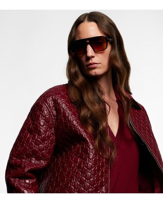 Gucci Brown Horsebit Aviator Sunglasses