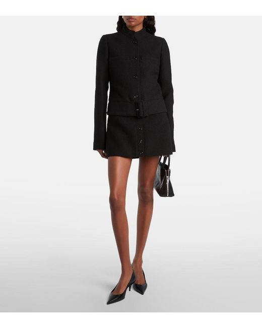 Courreges Black Tweed Miniskirt
