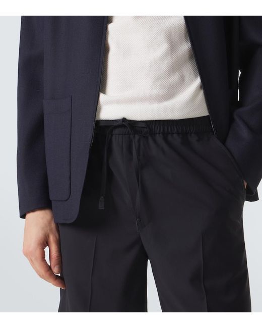 Brioni Blue Wool Shorts for men