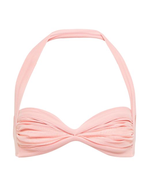 Norma Kamali Bill Halterneck Bikini Top in Pink - Lyst