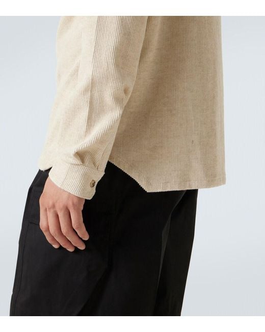 Rick Owens Natural Cotton And Linen Corduroy Overshirt for men