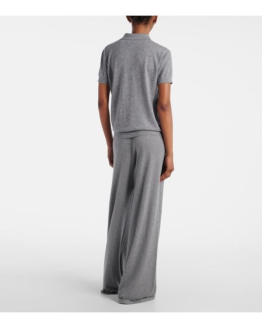 Lisa Yang Gray Nai Knitted Cashmere Polo Shirt