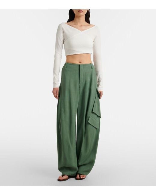 Alaïa Green Twill Cargo Pants