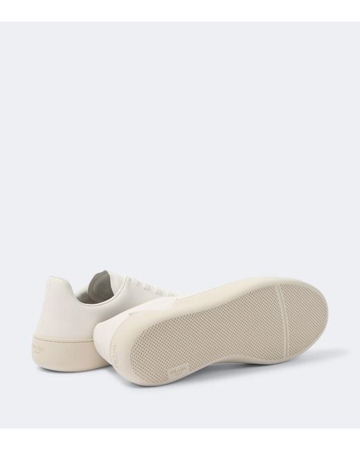 Prada White Court Leather Sneakers for men