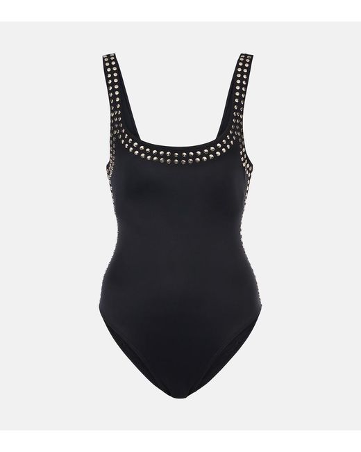 Jonathan Simkhai Black Mercedes Studded Swimsuit