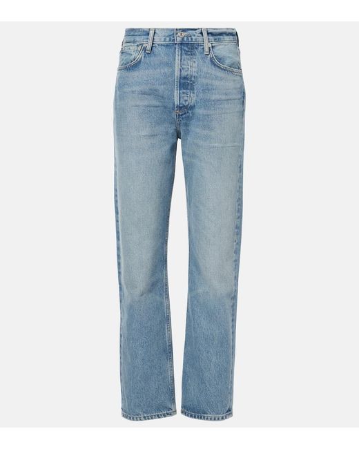 Citizens of Humanity Blue Blaine High-Rise Straight Jeans