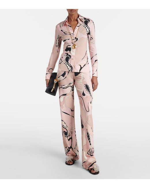 Emilio Pucci Pink Hemd Orchidee Aus Jersey