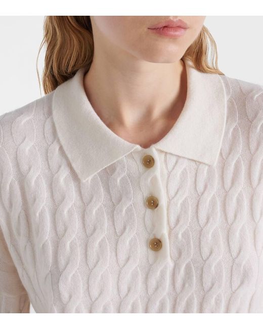 Lisa Yang White Polopullover Magnolie Aus Kaschmir