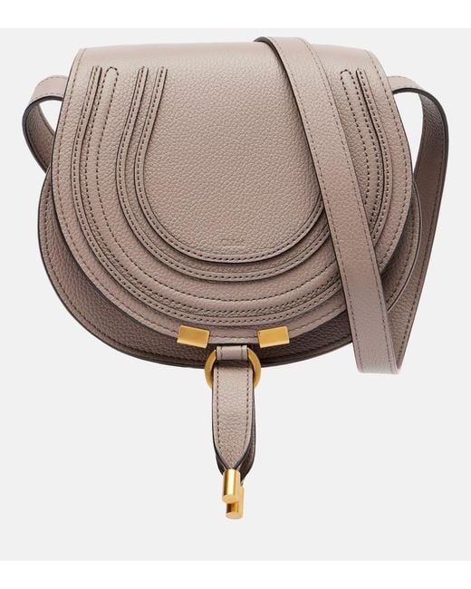 Chloé Gray Marcie Small Leather Crossbody Bag