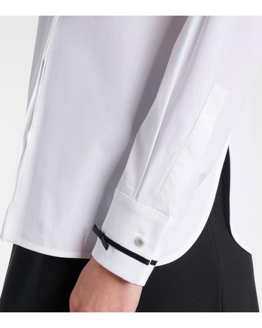 Max Mara White Otranto Cotton-Blend Poplin Shirt