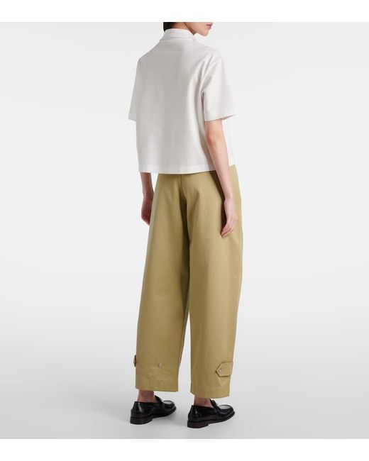 Burberry White Logo Cotton Polo Shirt