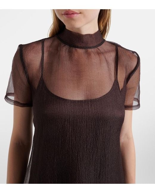 Staud Brown Calluna Organza Maxi Dress