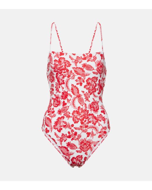 Melissa Odabash Red Maui Floral Swimsuit