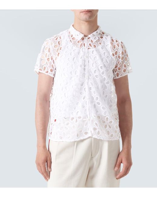 Camisa Primrose de encaje floral Bode de hombre de color White