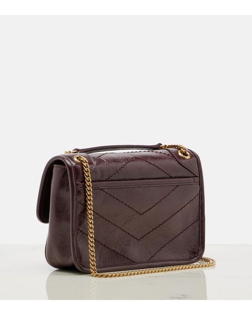 Borsa A Spalla Niki Cassandre Mini di Saint Laurent in Red