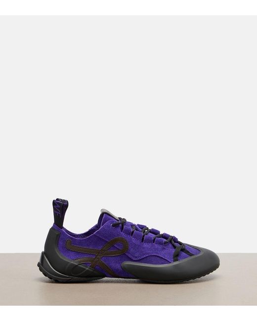 Loewe Blue Grip Anagram Suede Sneakers