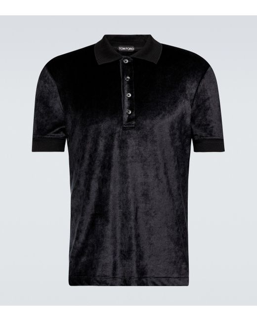 Tom Ford Poloshirt aus Samt in Black für Herren