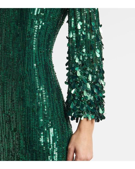 Jenny Packham Green Nymph Sequined Gown