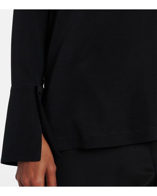 Max Mara Black Dover Silk-Blend Cady Blouse