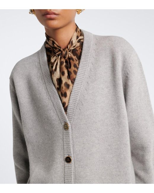 Dolce & Gabbana Gray Dg Virgin Wool Cardigan