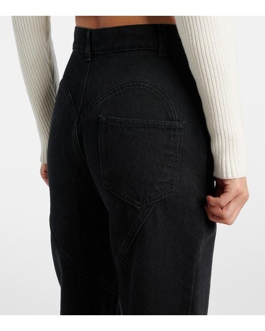 Area Blue Crystal-Embellished Straight Jeans