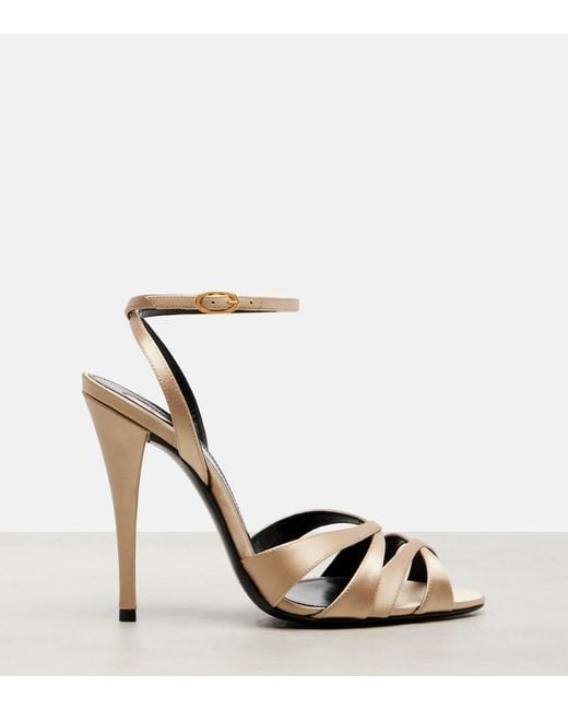 Saint Laurent Metallic Chandelle 110 Satin Sandals