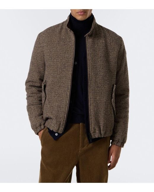 Moncler Brown Ebrodel Reversible Wool-Blend Down Jacket for men