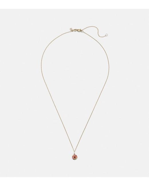 Sydney Evan White Evil Eye 14kt Gold And Diamond Necklace