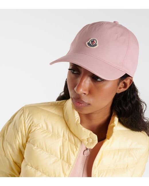 Moncler Pink Logo Cotton Baseball Cap